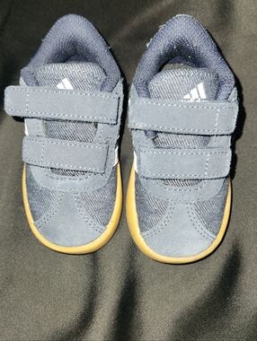Adidas Toddler Navy Blue Velcro Sneakers with Gum Sole